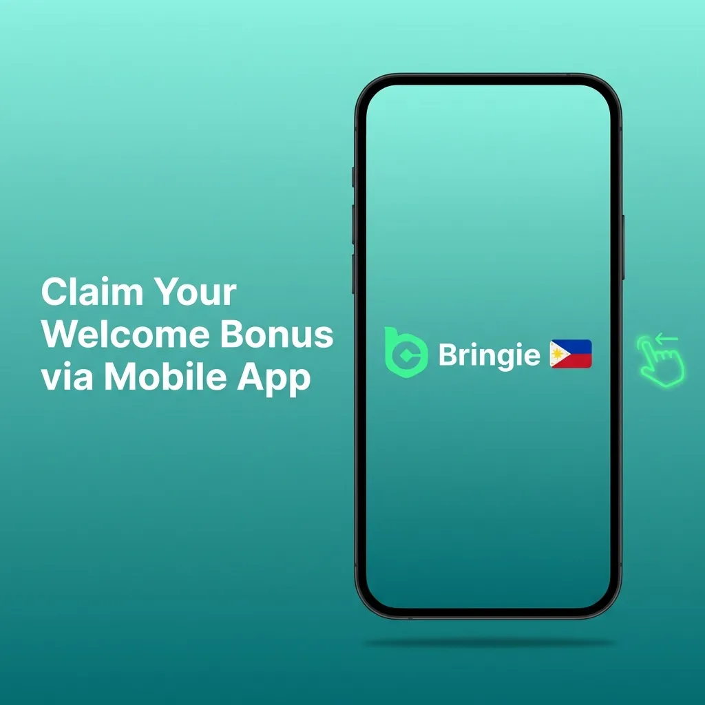 Mobile app interface showing welcome bonus claim process with deposit and registration steps